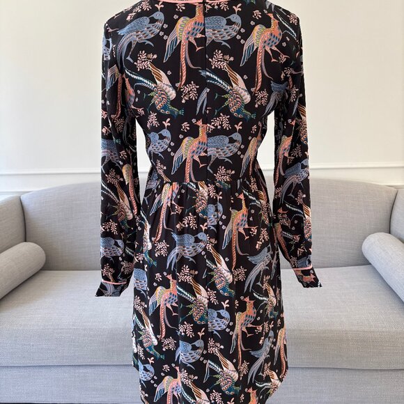 Long Sleeve Dress with Peacock Motif - Loft Size 0 - Picture 3 of 3